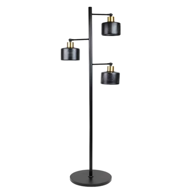 Floor Lamps-Kirkland's Home Oiled Bronze 3-Light Cage Tree Floor Lamp Brown