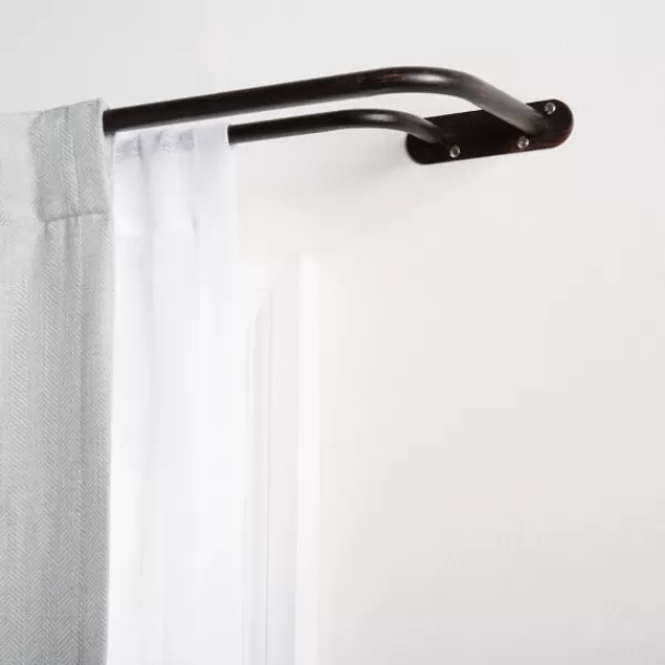 Curtain Rods & Hardware-Kirkland's Home Oiled Bronze Fetter Double Curtain Rod, 120 In.