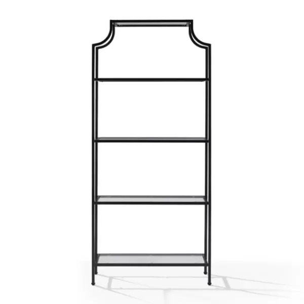 Cabinets & Sideboards-Kirkland's Home Oil-Rubbed Bronze 4-Tier Glass Ashlee Etagere Brown