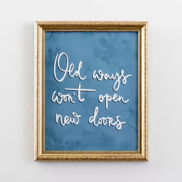 Wall Quotes & Signs-Kirkland's Home Old Ways Won'T Open New Doors Wall Plaque Blue