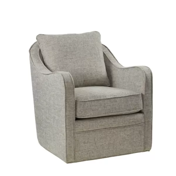 Accent Chairs-Kirkland's Home Olivia Oatmeal Swivel Accent Chair Ivory/Gray