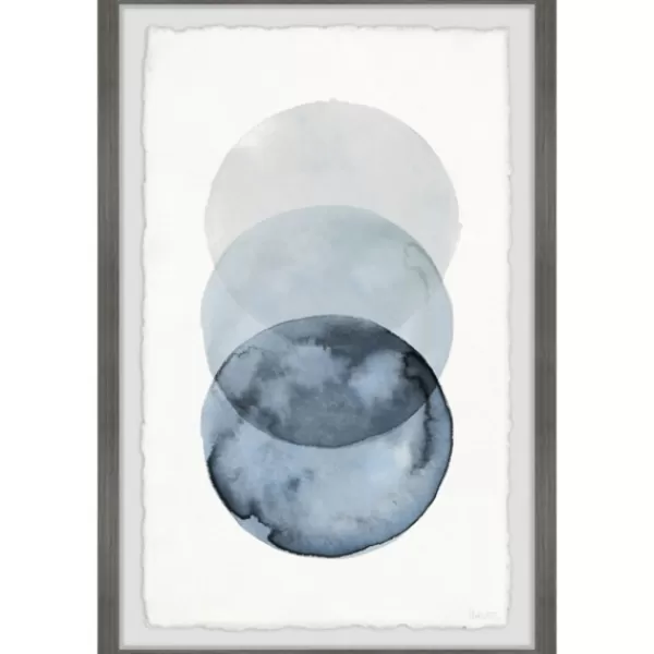 Framed Art-Kirkland's Home Ombre Overlapping Circles Giclee Framed Art Print Blue/White