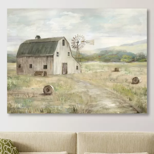 Canvas Art-Kirkland's Home On The Farm Giclee Canvas Art Print, 40X30 In. Gray/White/Green