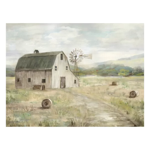 Canvas Art-Kirkland's Home On The Farm Giclee Canvas Art Print, 40X30 In. Gray/White/Green