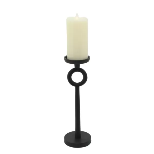 Candle Holders-Kirkland's Home Open Circle Taper Candle Holder, 13 In. Black