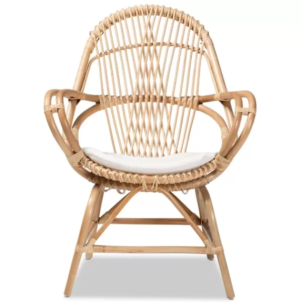 Accent Chairs-Kirkland's Home Open Woven Rattan Accent Chair White