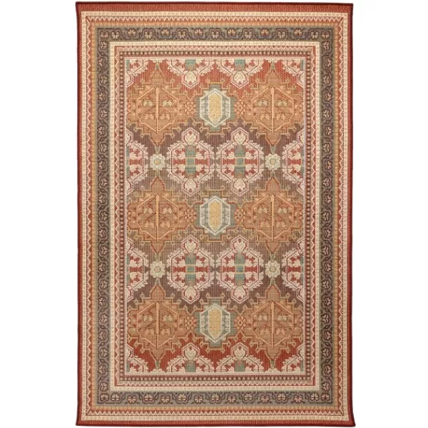 Outdoor Rugs-Kirkland's Home Orange Diamond Nile Indoor/Outdoor Area Rug, 4X7 Orange/White