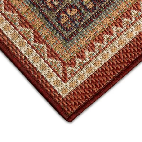 Outdoor Rugs-Kirkland's Home Orange Diamond Nile Indoor/Outdoor Area Rug, 4X7 Orange/White