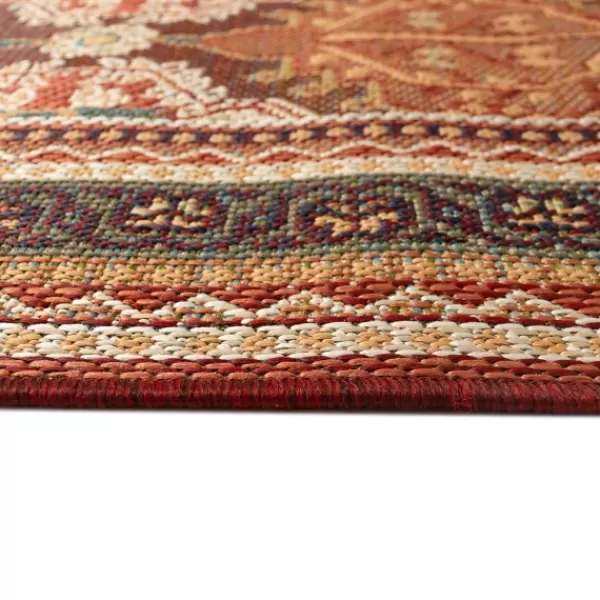 Outdoor Rugs-Kirkland's Home Orange Diamond Nile Indoor/Outdoor Area Rug, 4X7 Orange/White