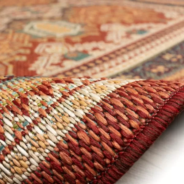 Outdoor Rugs-Kirkland's Home Orange Diamond Nile Indoor/Outdoor Area Rug, 4X7 Orange/White