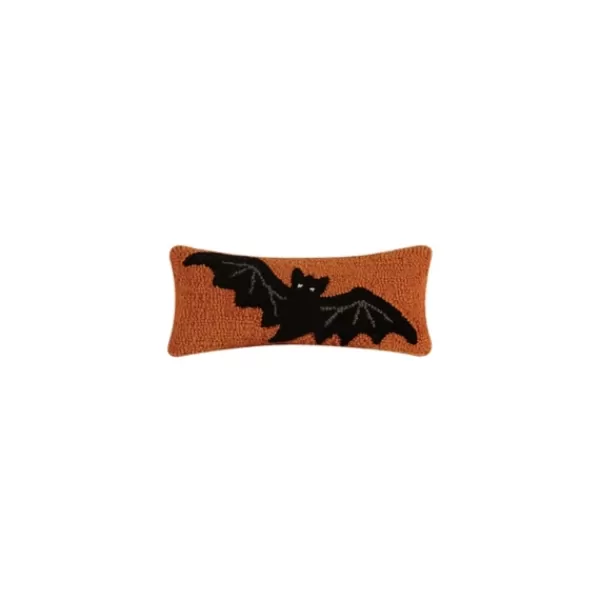 Pillows-Kirkland's Home Orange Hook Knit Bat Halloween Mini Lumbar Pillow Orange/Black