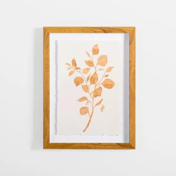 Framed Art-Kirkland's Home Orange Leaves Ii Deckled Framed Art Print Orange/White