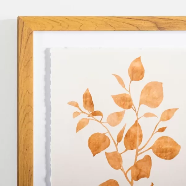 Framed Art-Kirkland's Home Orange Leaves Ii Deckled Framed Art Print Orange/White