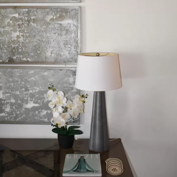 Arrangements & Greenery-Kirkland's Home Orchid Arrangement In Black Decorative Pot White/Black