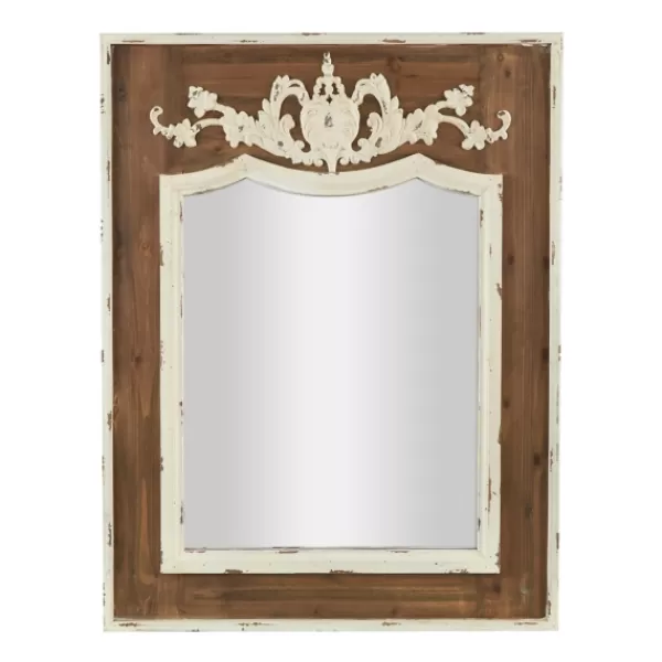 Decorative Mirrors-Kirkland's Home Ornate Antique White Wood Wall Mirror