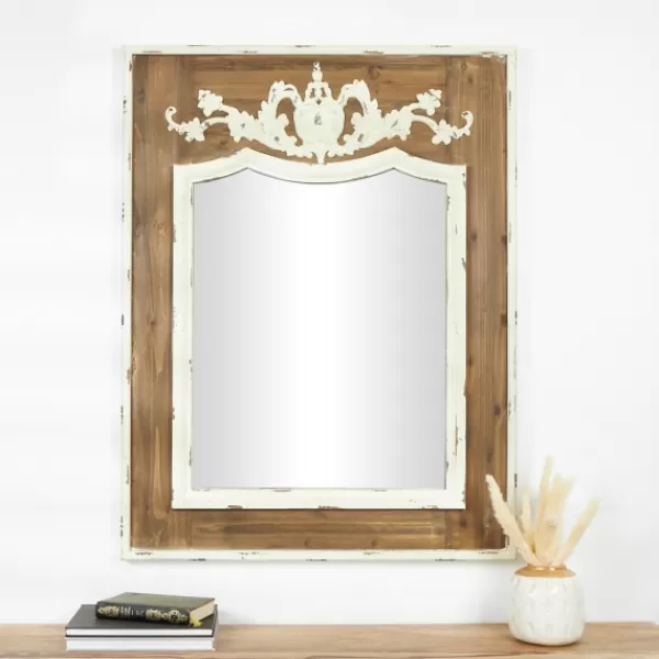 Decorative Mirrors-Kirkland's Home Ornate Antique White Wood Wall Mirror