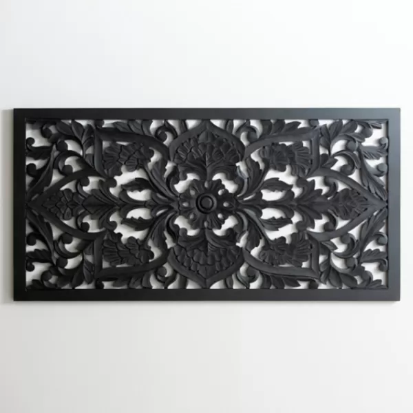 Wall Plaques-Kirkland's Home Ornate Carved Wall Plaque Black