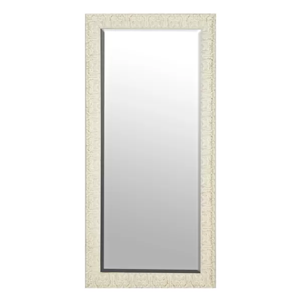 Full Length & Floor Mirrors-Kirkland's Home Ornate Distressed Cream Mirror, 30.75X64.75 In.