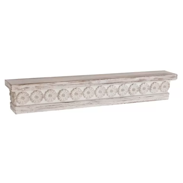 Shelves-Kirkland's Home Ornate Farmhouse Wooden Wall Shelf, 36 In.