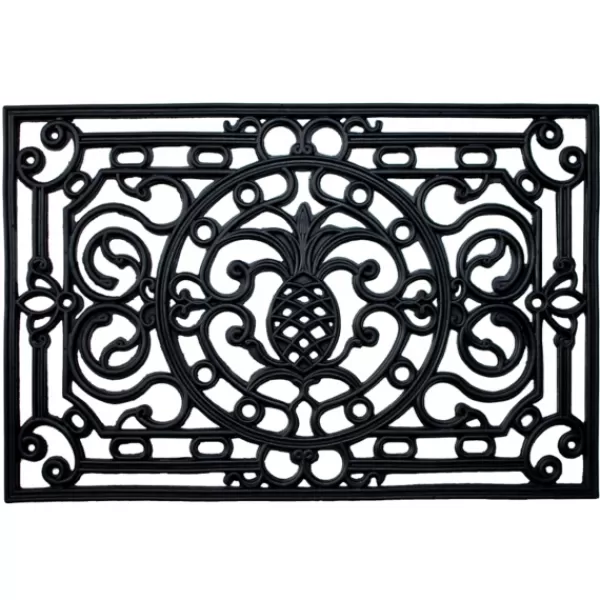 Doormats-Kirkland's Home Ornate Penelope Durable Rubber Doormat, 30X18 In. Black