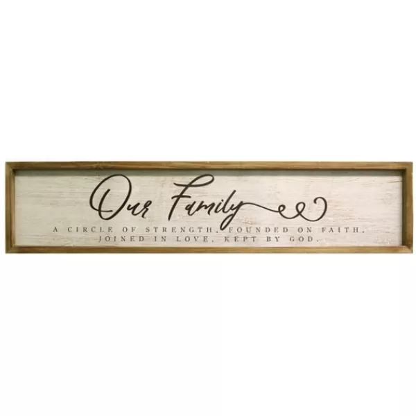 Wall Quotes & Signs-Kirkland's Home Our Family Framed Wooden Wall Plaque White/Black/Brown