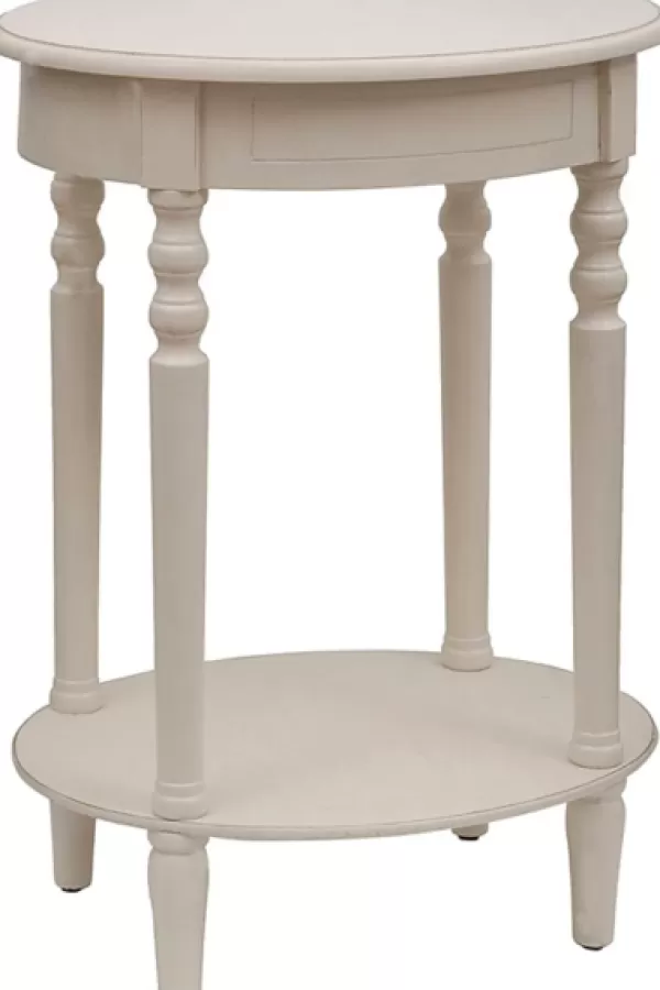 Accent & End Tables-Kirkland's Home Oval Antique Accent Table White