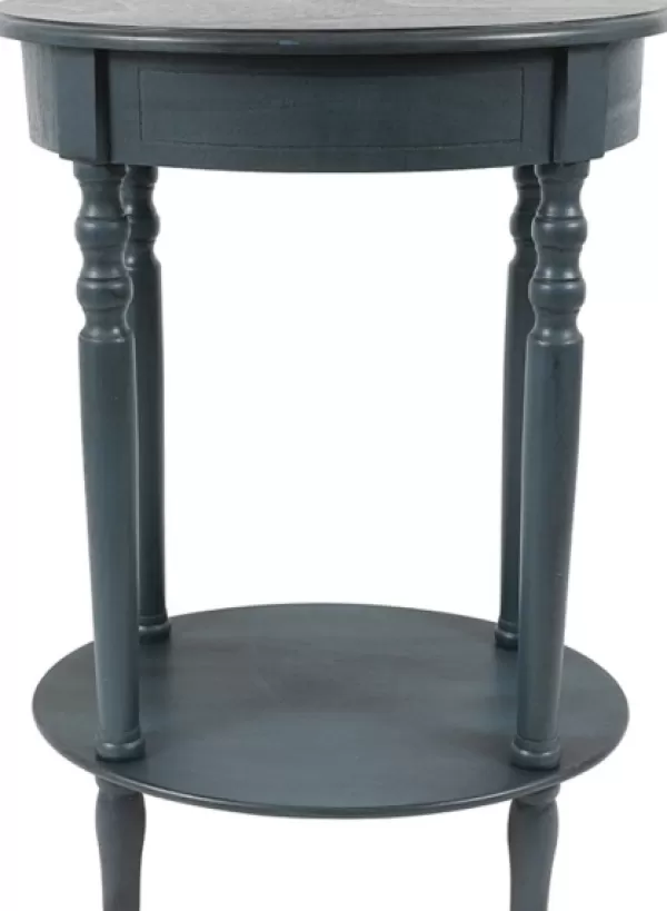 Accent & End Tables-Kirkland's Home Oval Antique Navy Accent Table Blue