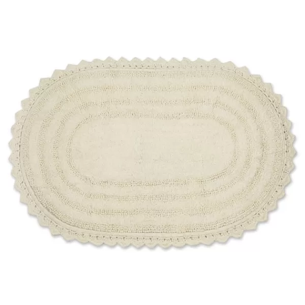 Bathroom Rugs-Kirkland's Home Oval Classic Crochet Bath Mat Ivory