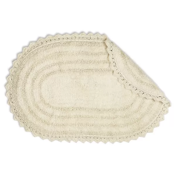 Bathroom Rugs-Kirkland's Home Oval Classic Crochet Bath Mat Ivory