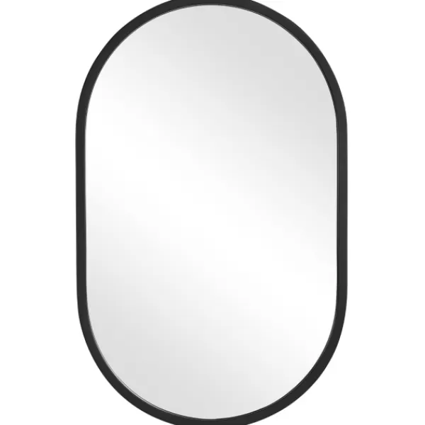 Framed Mirrors-Kirkland's Home Oval Matte Black Frame Mirror