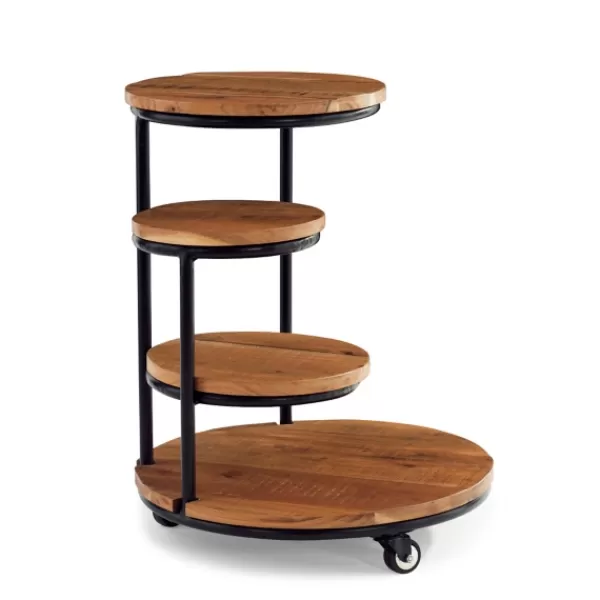 Accent & End Tables-Kirkland's Home Overlapping Acacia Wood Side Table Brown