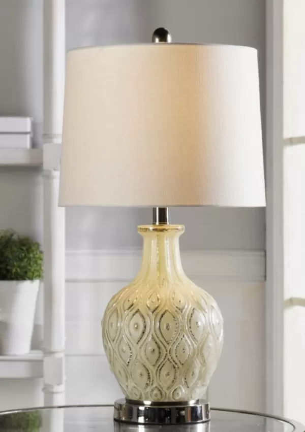 Table Lamps-Kirkland's Home Painted Mercury Glass Table Lamp White/Silver