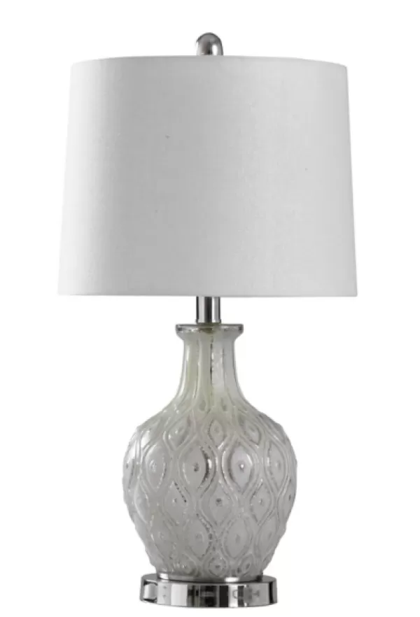 Table Lamps-Kirkland's Home Painted Mercury Glass Table Lamp White/Silver