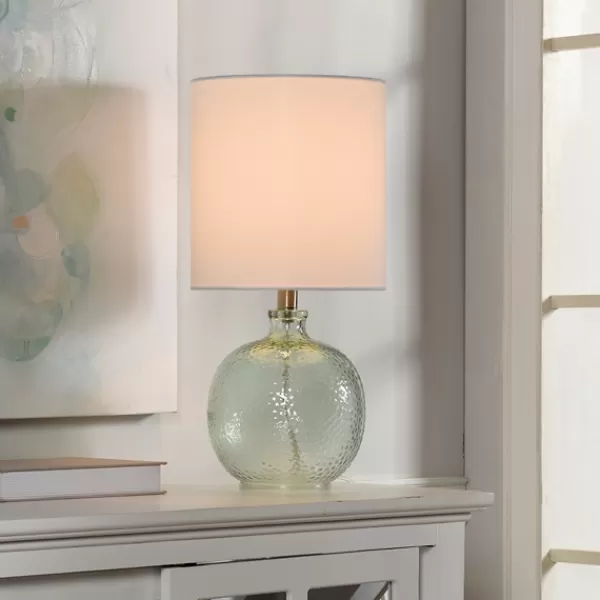 Table Lamps-Kirkland's Home Pale Blue Tinted Glass Jug Table Lamp White