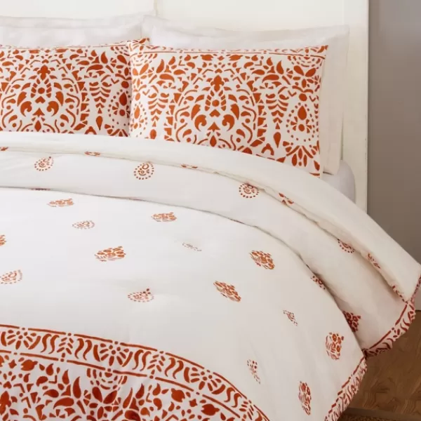 Comforters-Kirkland's Home Paloma King 3-Pc. Comforter Set Orange