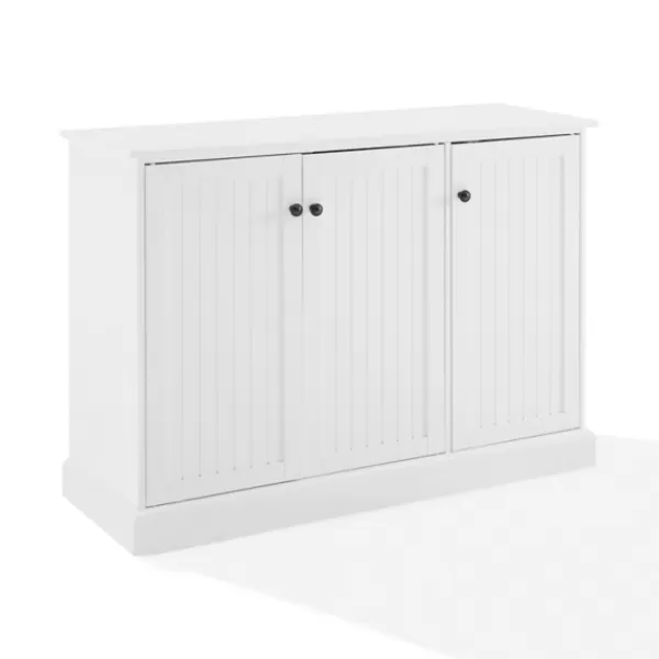 Cabinets & Sideboards-Kirkland's Home Paneled 3-Door Sideboard Cabinet White