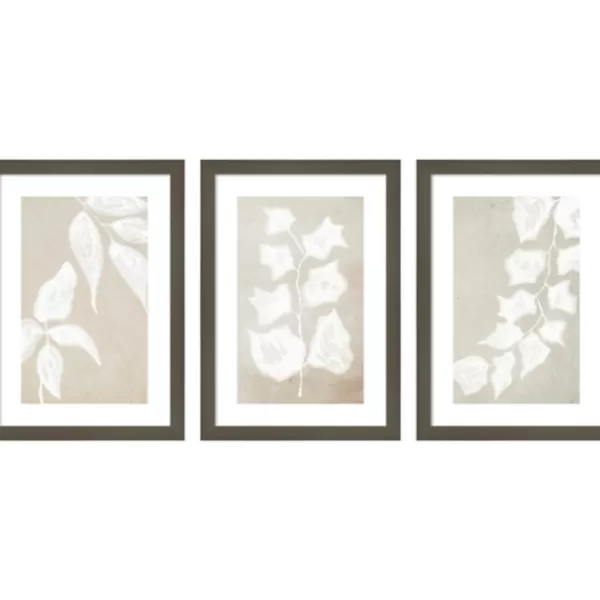 Framed Art-Kirkland's Home Paper Bark 3-Pc. Framed Wall Art Set White/Tan