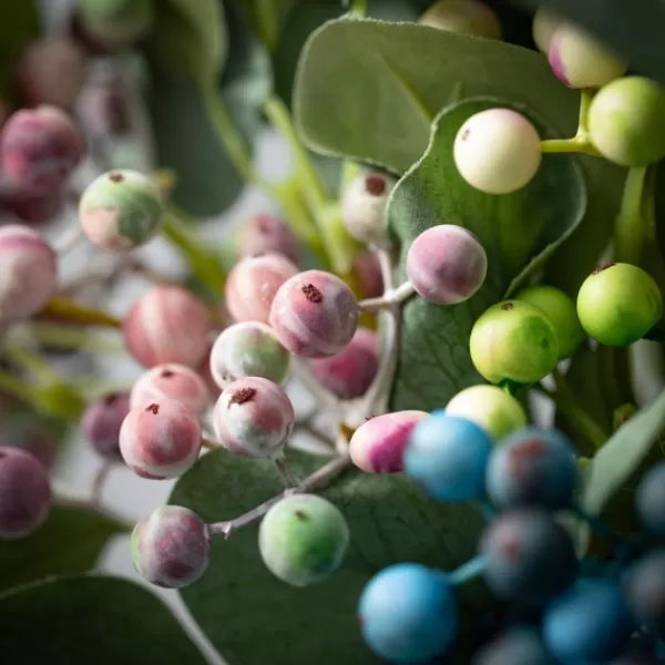 Stems & Bouquets-Kirkland's Home Pastel Berry And Eucalyptus Stems, Set Of 3 Blue/Pink/Green