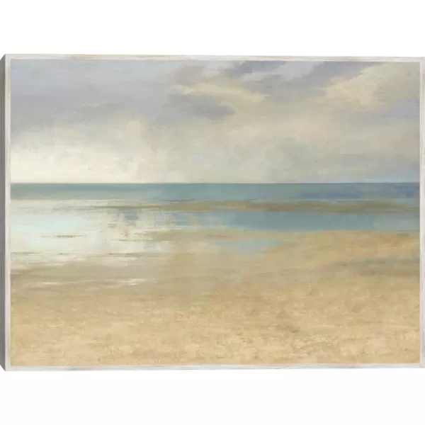 Canvas Art-Kirkland's Home Pastel Seascape Framed Canvas Art Print Blue/Gray/Tan