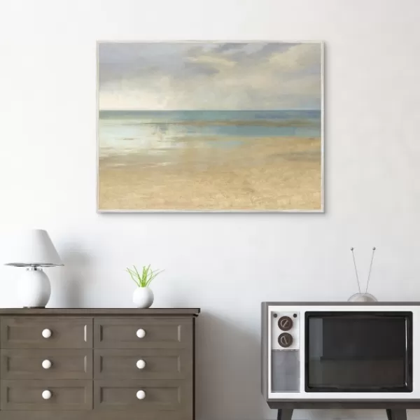 Canvas Art-Kirkland's Home Pastel Seascape Framed Canvas Art Print Blue/Gray/Tan