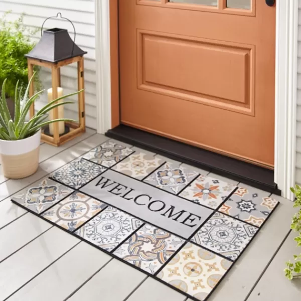 Doormats-Kirkland's Home Patina Tiles Welcome Estate Doormat Gray