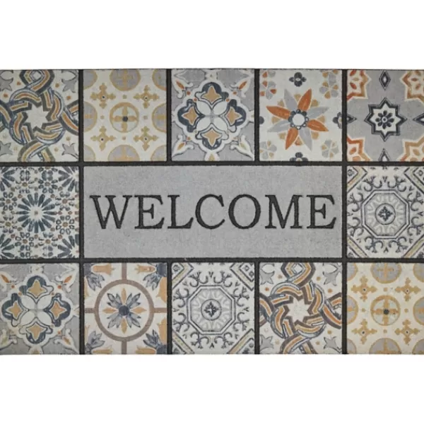 Doormats-Kirkland's Home Patina Tiles Welcome Estate Doormat Gray