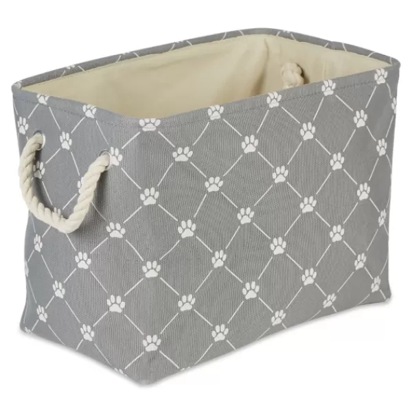 Baskets & Boxes-Kirkland's Home Paw Trellis Rectangle Basket, 16 In. Gray