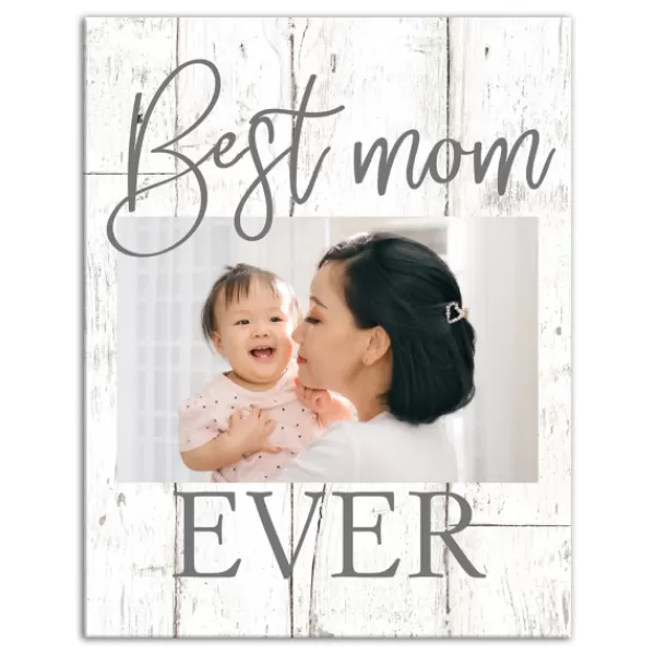 Wall Quotes & Signs-Kirkland's Home Personalized Best Mom Ever Canvas Wall Plaque White/Gray