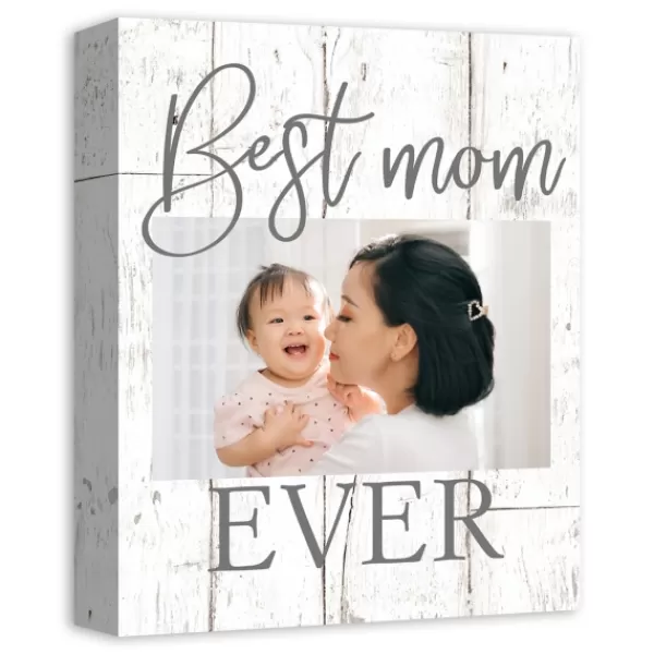 Wall Quotes & Signs-Kirkland's Home Personalized Best Mom Ever Canvas Wall Plaque White/Gray