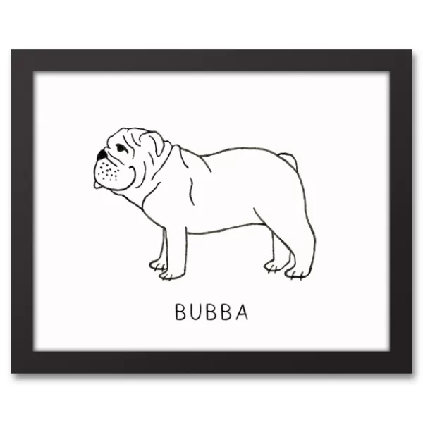 Wall Quotes & Signs-Kirkland's Home Personalized Bulldog Framed Wall Plaque White/Black