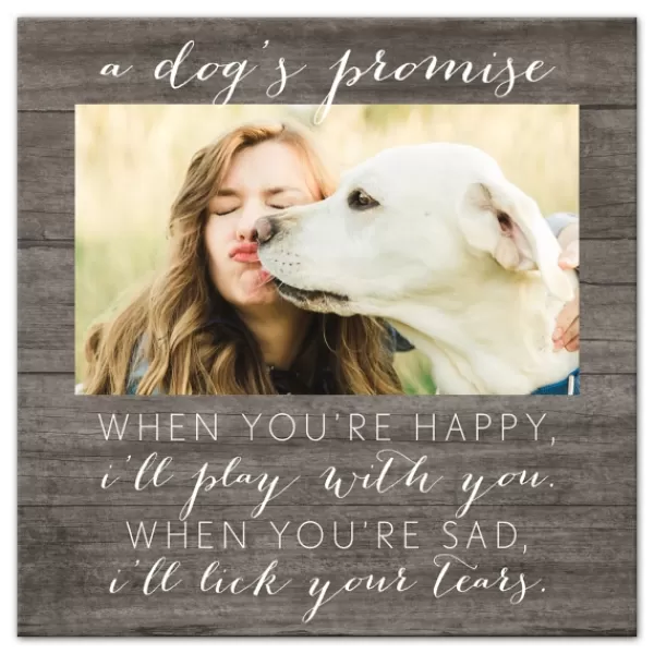 Wall Quotes & Signs-Kirkland's Home Personalized Dog'S Promise Canvas Wall Plaque Brown/White