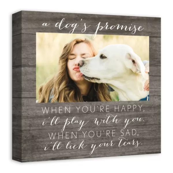 Wall Quotes & Signs-Kirkland's Home Personalized Dog'S Promise Canvas Wall Plaque Brown/White