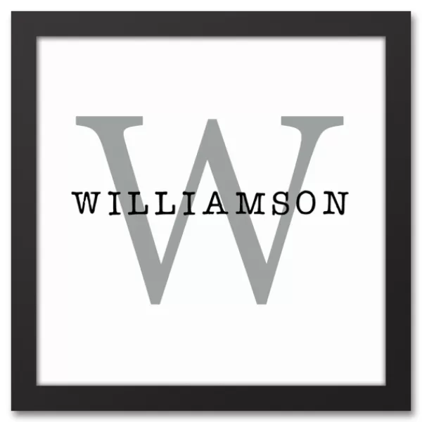 Monogram Wall Decor-Kirkland's Home Personalized Framed Monogram Canvas Wall Plaque White/Black