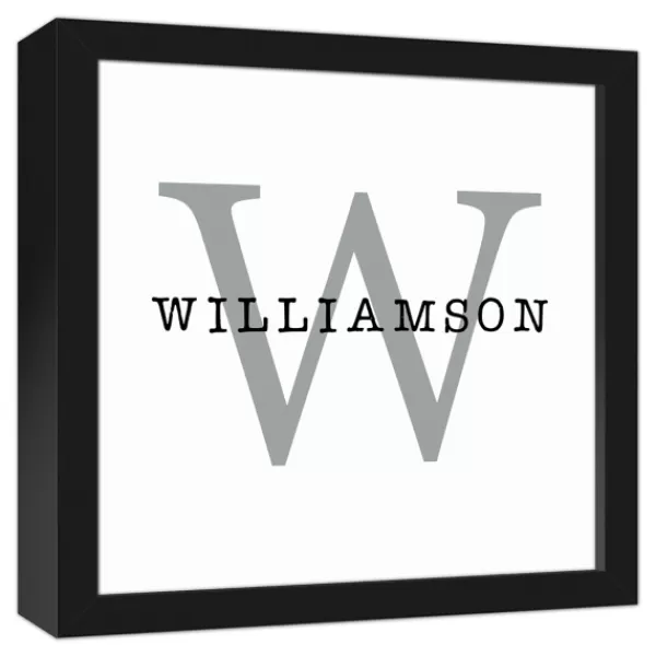 Monogram Wall Decor-Kirkland's Home Personalized Framed Monogram Canvas Wall Plaque White/Black